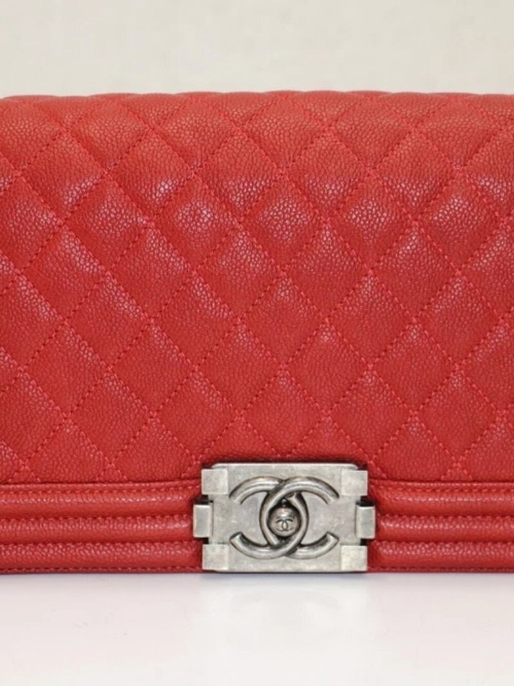 CHANEL Caviar Quilted Medium Boy Flap Dark Red 23141707